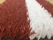 Dark Red White Square Sport Artificial Grass Roll 1m X 4m 50mm Height 10500 Density 8800 Dtex