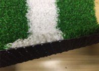 Short Curly Artificial Grass for Gate Ball Playground. 20mm 7600d,high density,olive green+white sports field